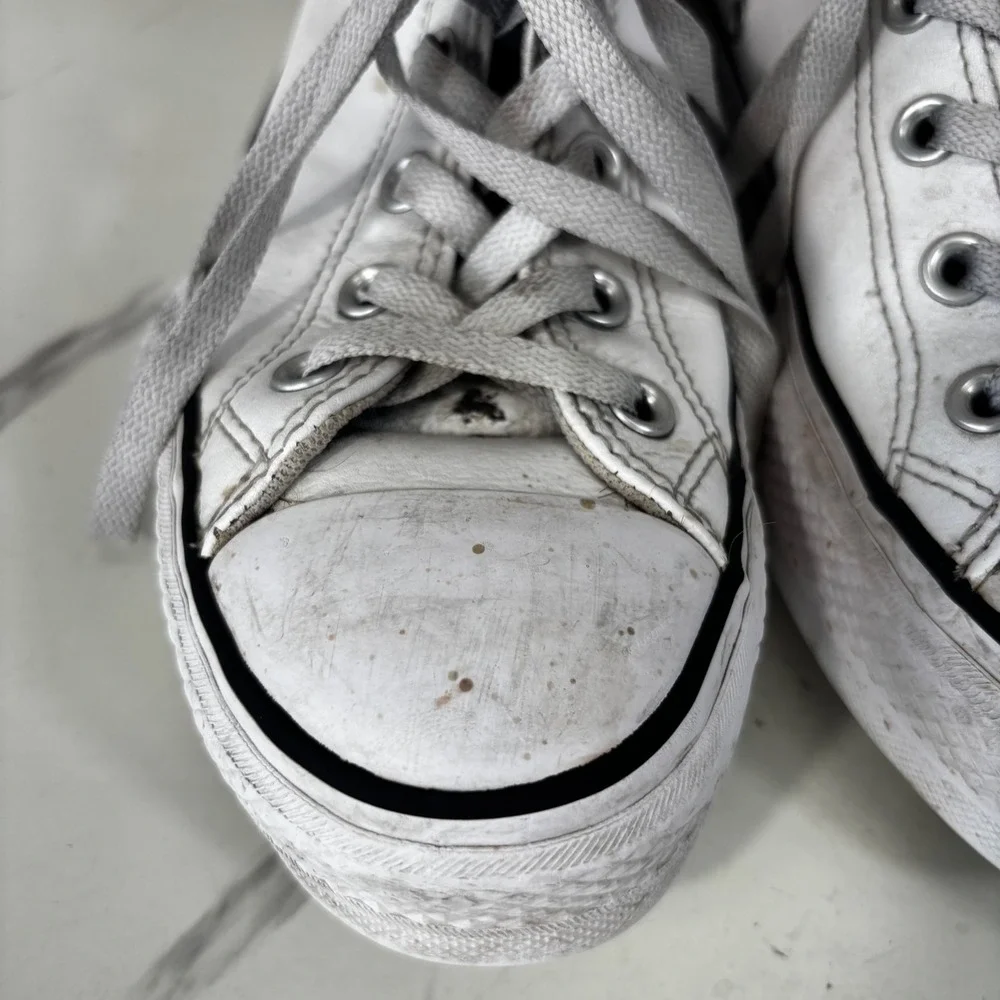 Converse Chuck Taylor All Star Lift Hi Women 8.5 White Fair Leather Platform